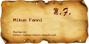 Mikus Fanni névjegykártya